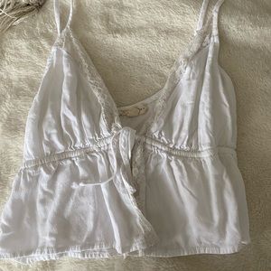 La hearts white lace tank